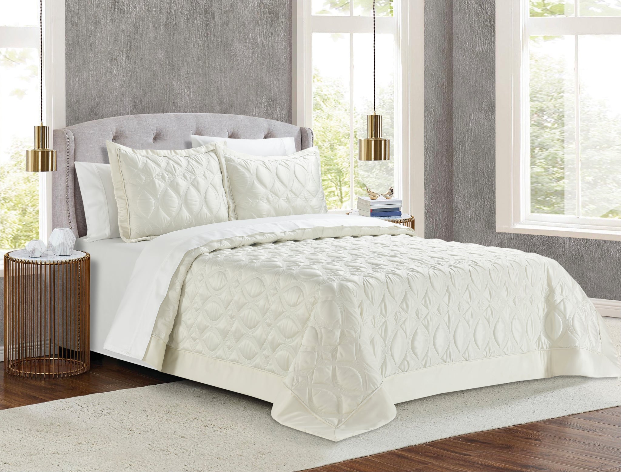 Liolios | Monte Carlo (Ivory) Bedspread 250×240 + Mαξ/θήκες 50×70/2τεμ