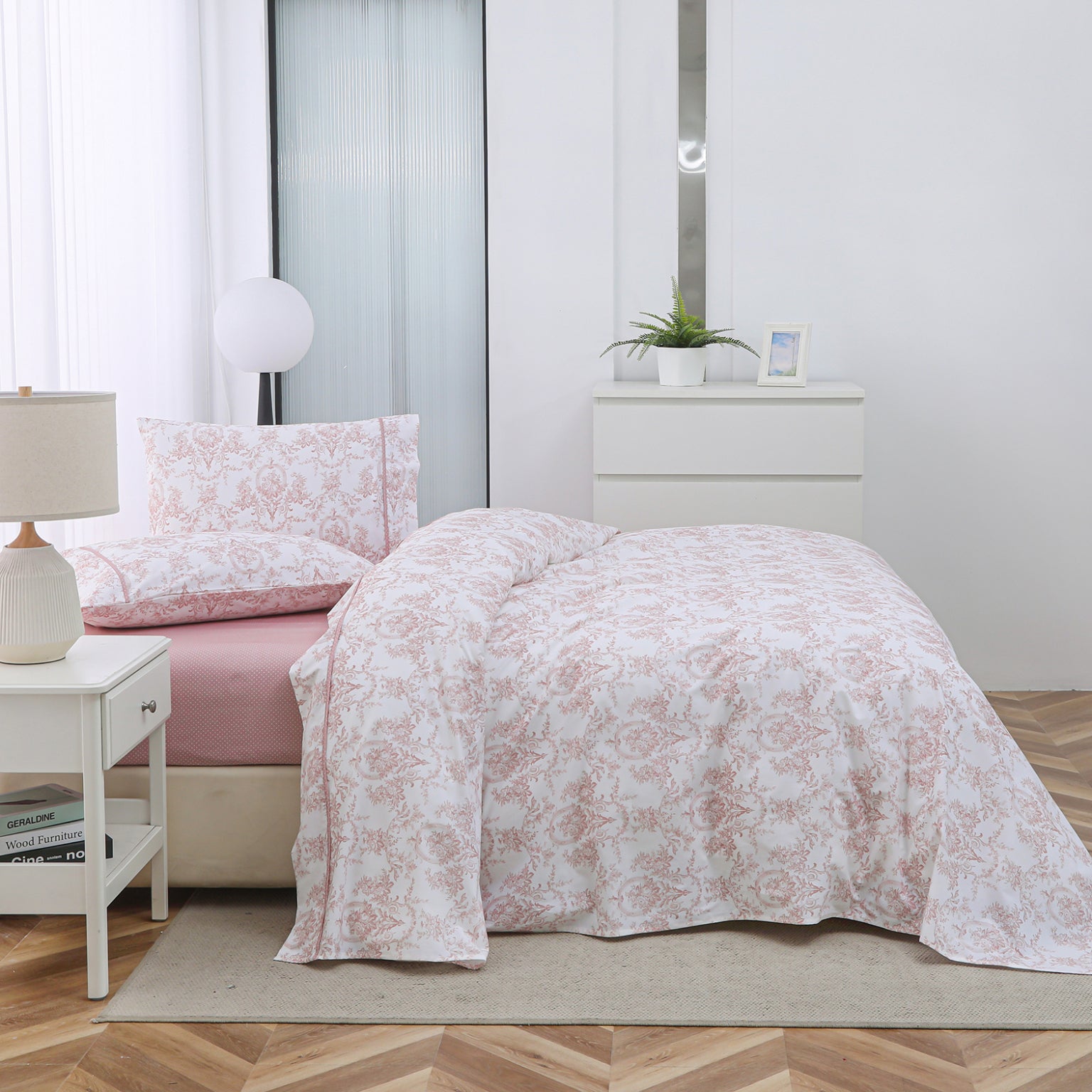 Chantal (Pink) (ΣΕΤ ΣΕΝΤΟΝΙΑ Υ/Δ 245×270+2 ΜΑΞ/ΘΗΚΕΣ 52×75) 210TC