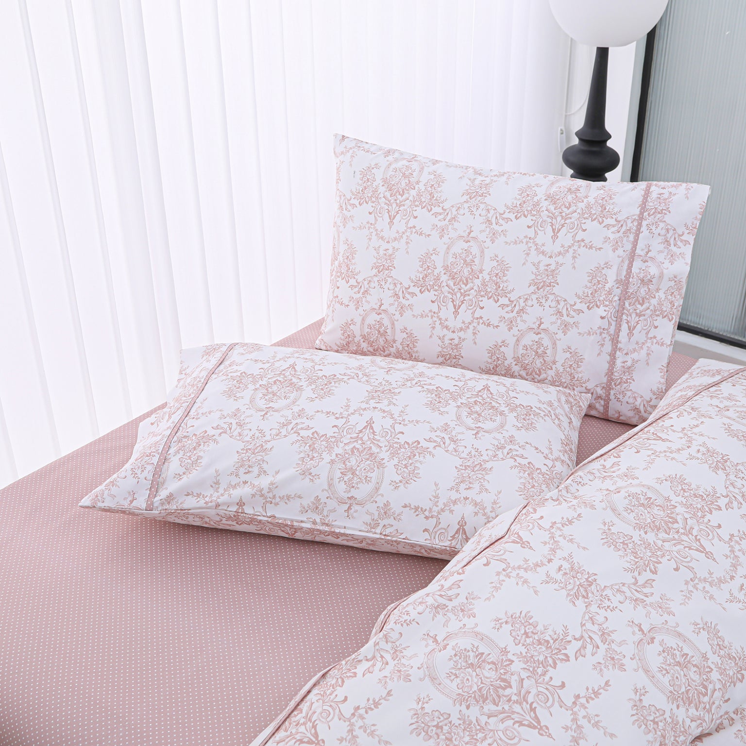 Chantal (Pink) (ΣΕΤ ΣΕΝΤΟΝΙΑ Υ/Δ 245×270+2 ΜΑΞ/ΘΗΚΕΣ 52×75) 210TC