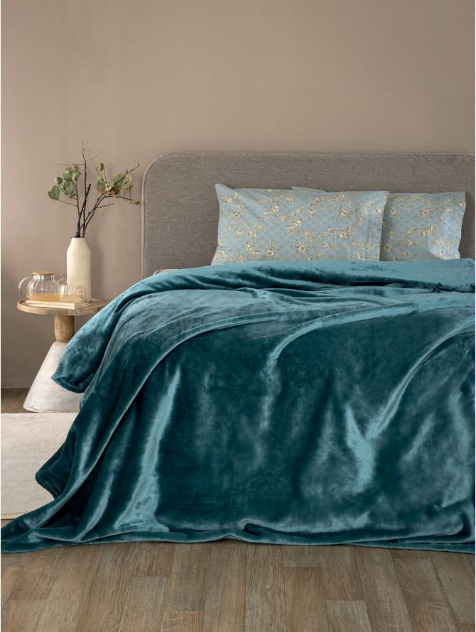 Κουβέρτα Fleece 160x220 LUCY PETROL