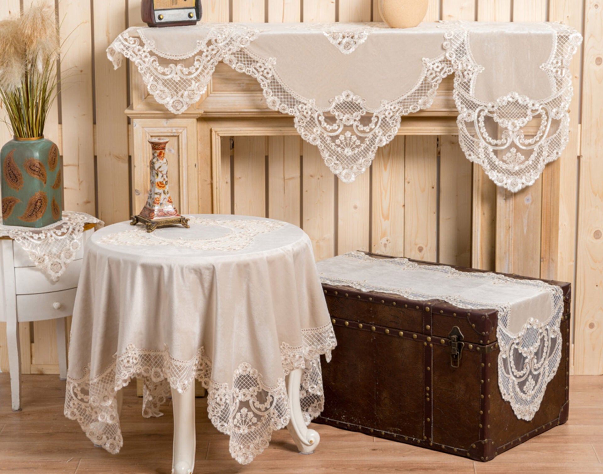 Liolios | ΣΕΤ 5 ΤΕΜ Βελούδινη Δαντέλα